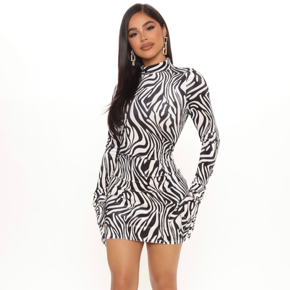 Velvet mini dress- gloved hands